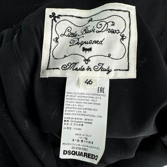 Dsquared Little Black Dress Sleeveless Mini Italy Size 46 / US 8-10 - Picture 9 of 11